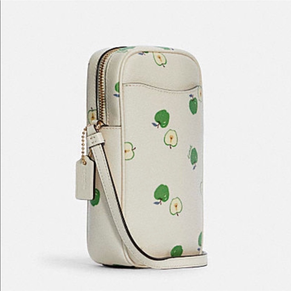 Coach North/South Zip Crossbody With Apple Print - Picture 2 of 8